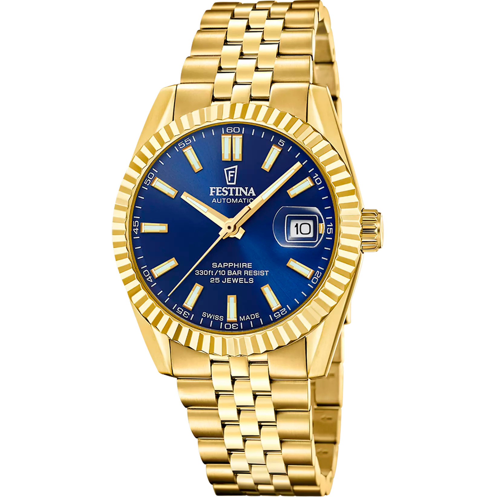 Festina - Staal heren horloge 41mm Automaat, 100 meter WR, Saffierglas - F20092/3