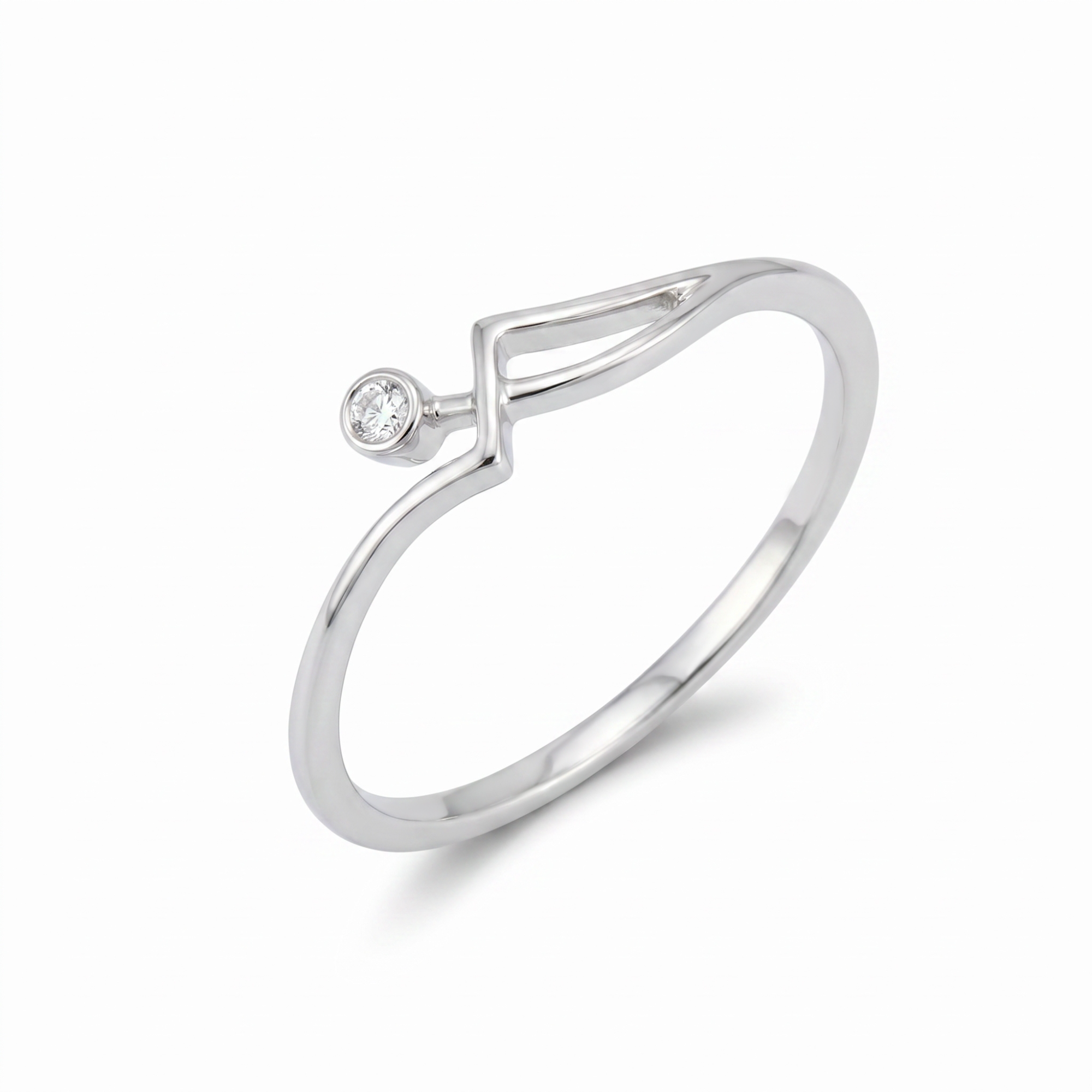 witgouden ring in 18kt met briljant 0.02ct