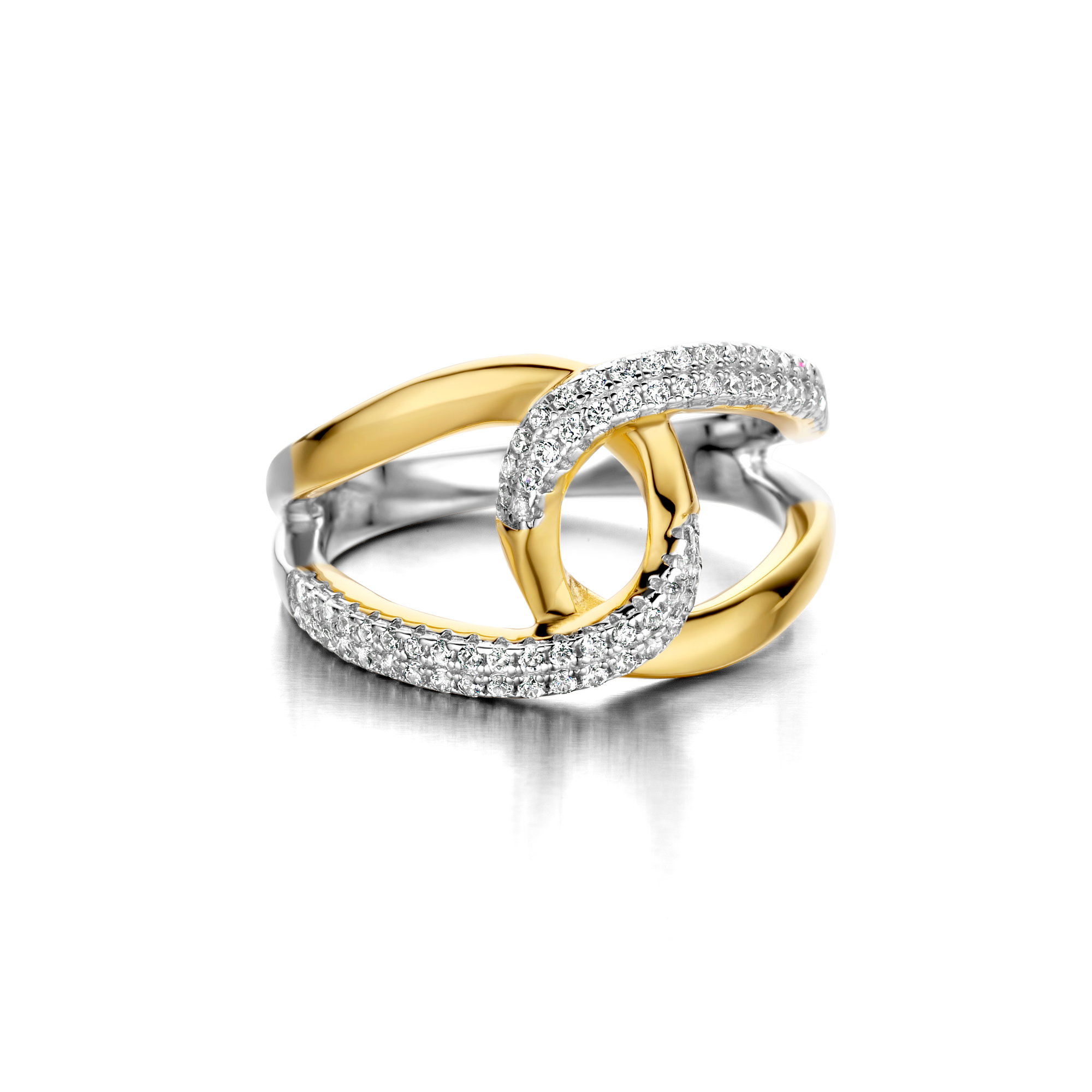 Ring in bi-color zilver met zirconia van het merk Silver Rose 