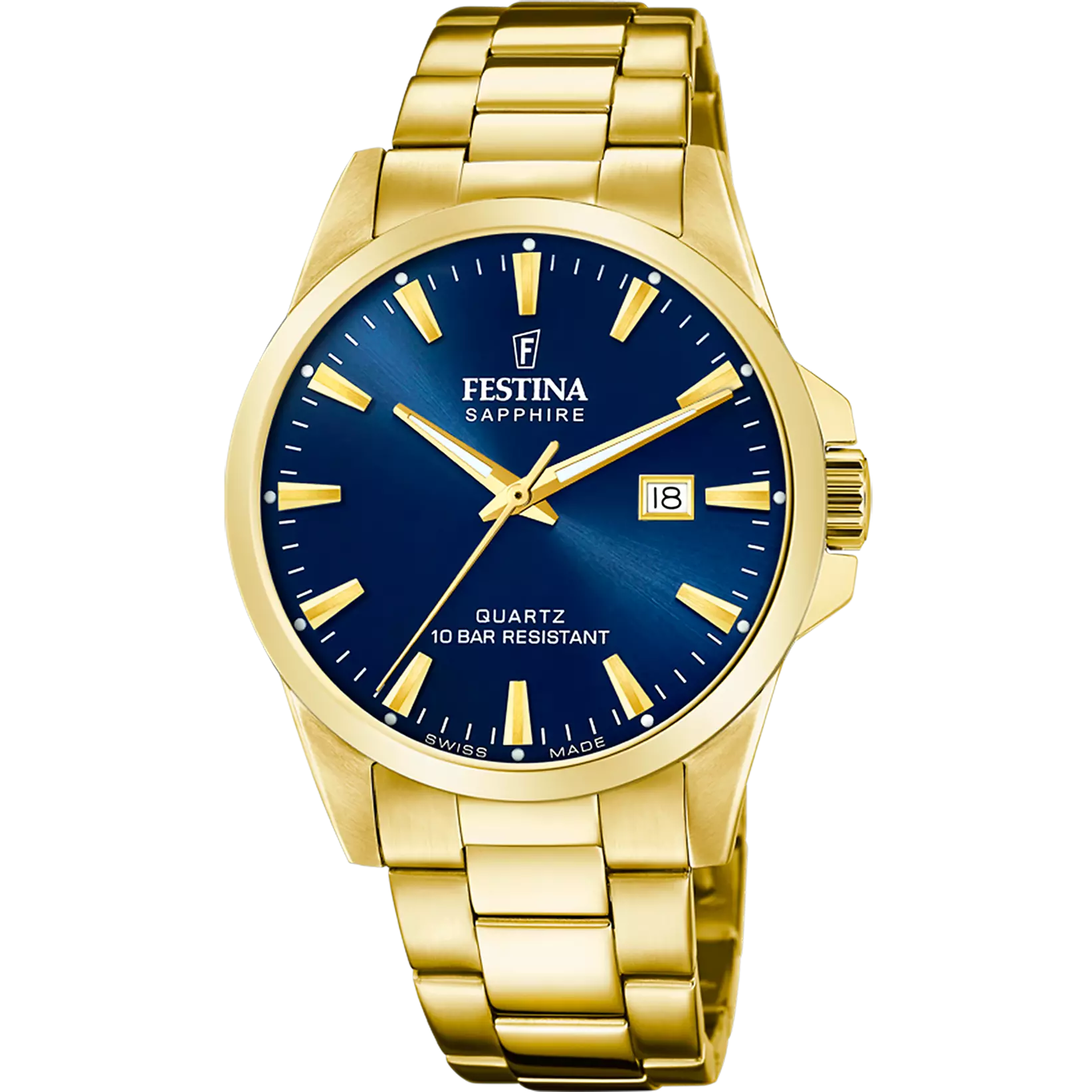 Festina - Doubl&eacute; heren horoge, quartz, 100 meter WR, Saffierglas - F20044/3