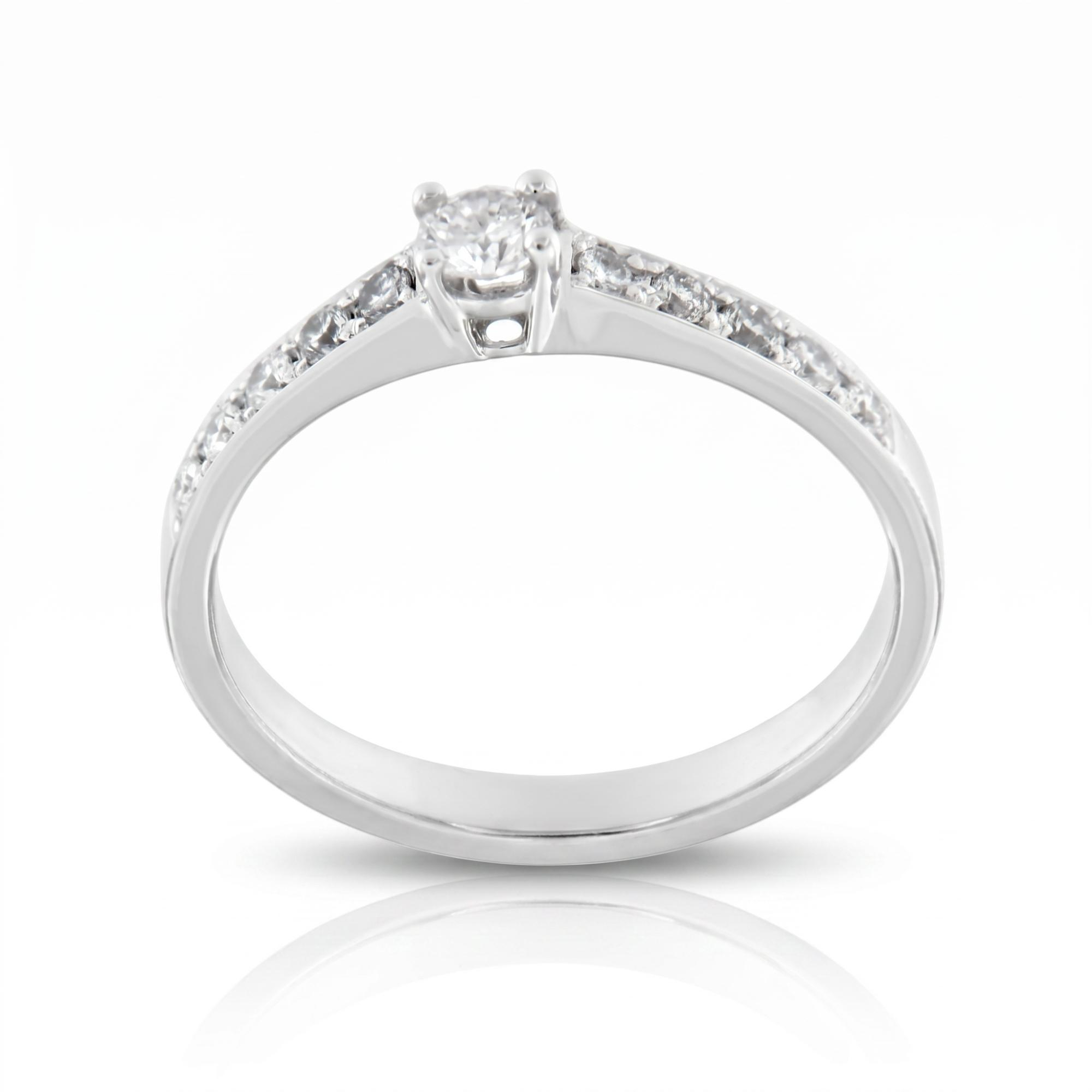 18kt witgouden ring met briljant 0.36ct