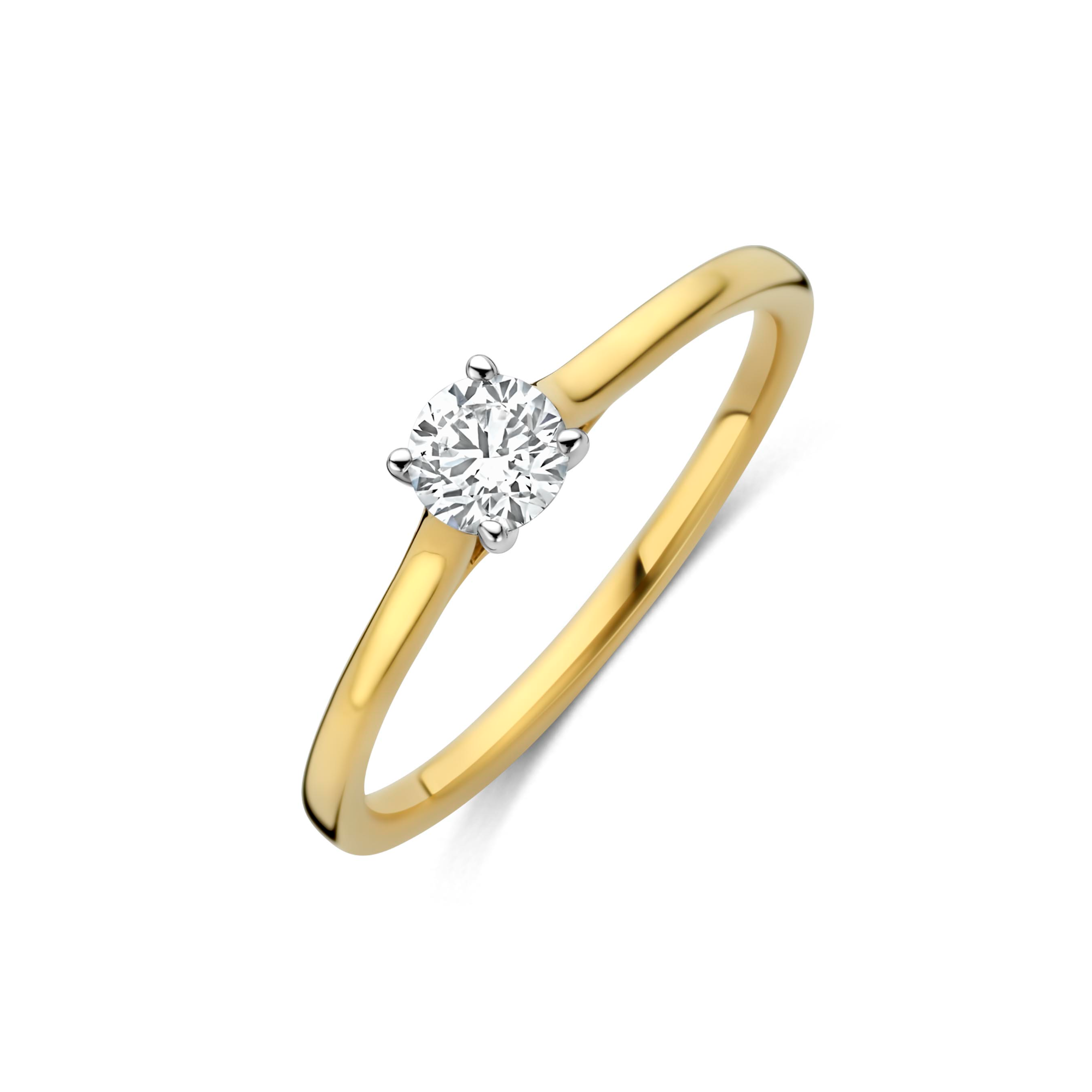 Ring in geel goud 18 k met Lb Diamant 