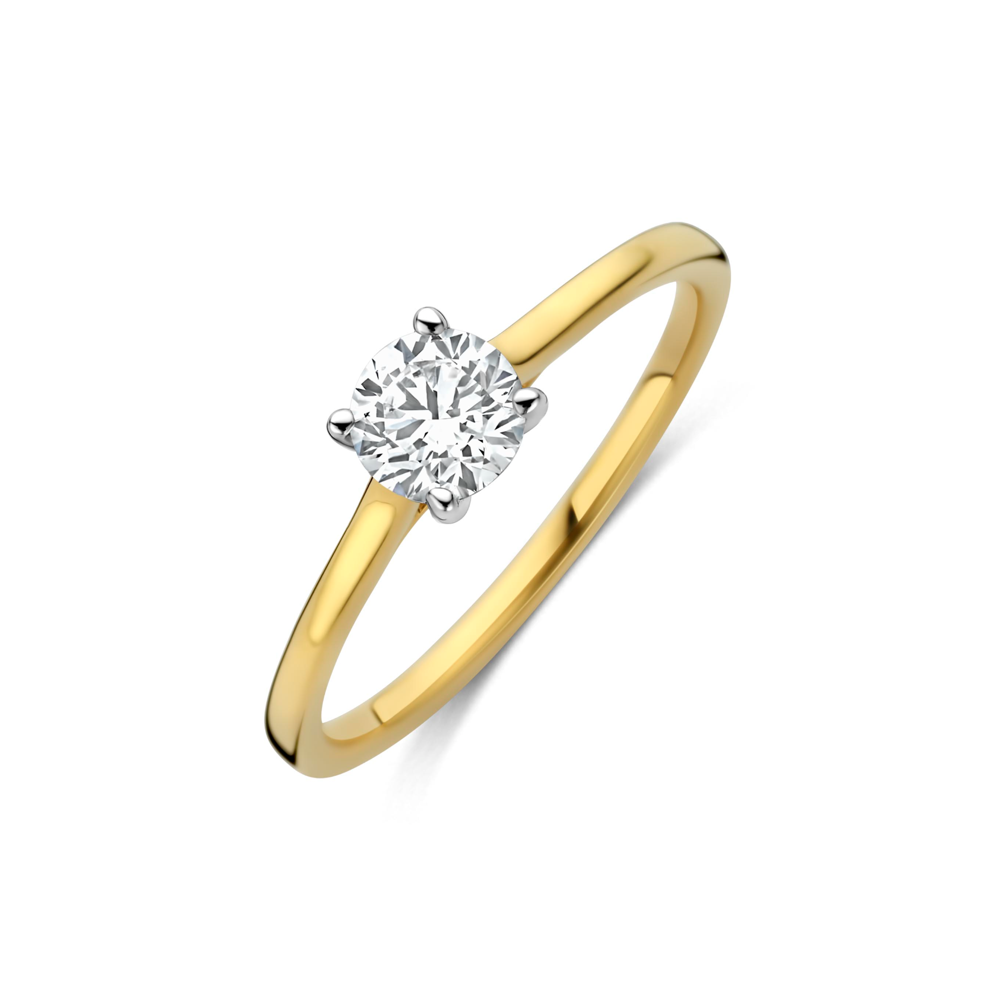Ring in geel goud 18 k met Lb diamant 0.5 ct 