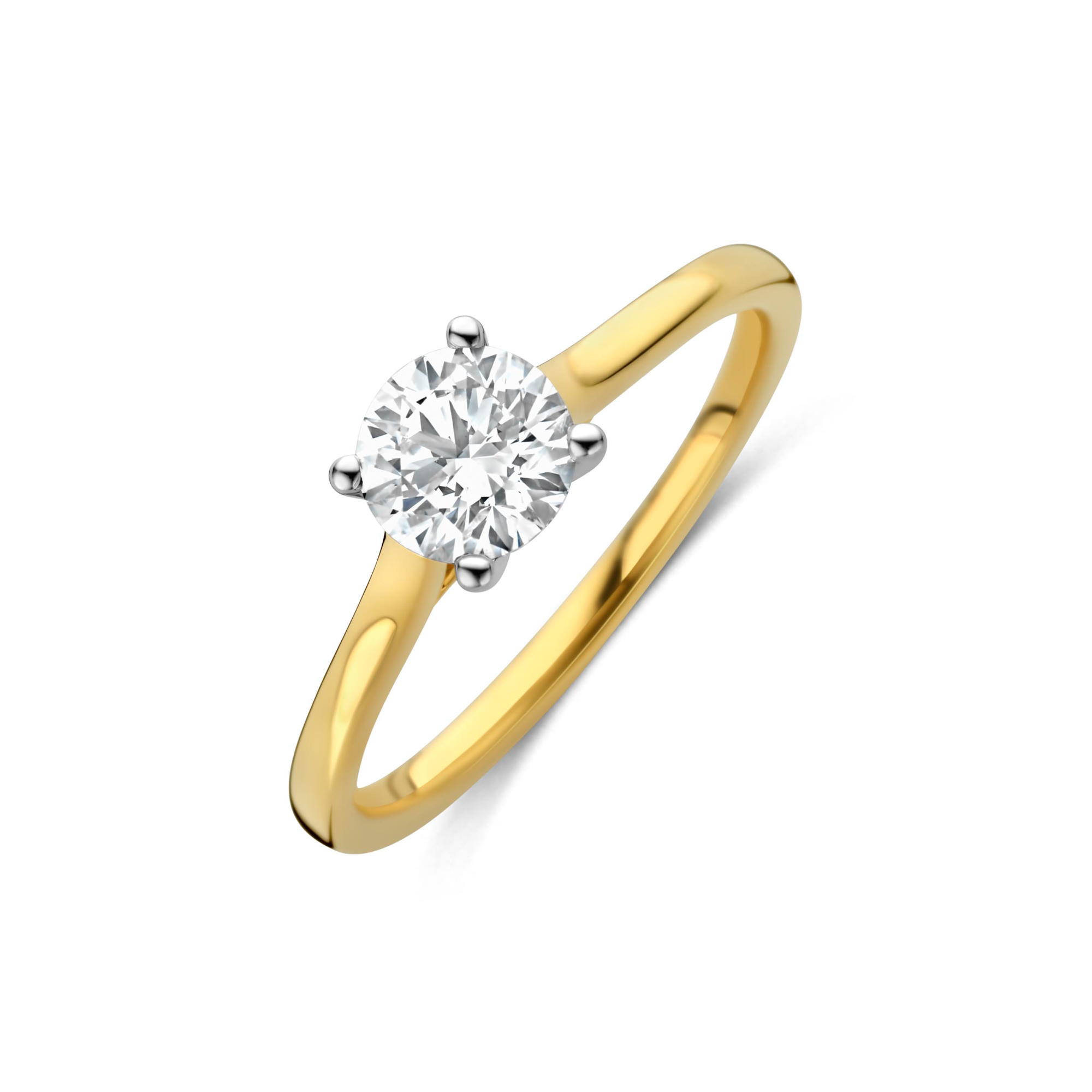 Ring in geel goud 18 k met Lb diamant 0.7 ct 