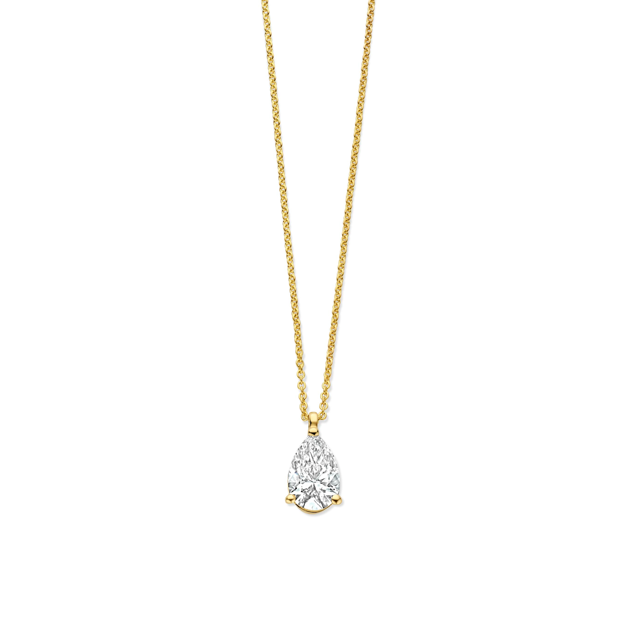 Ketting in geel goud 18 k met Lb diamant 0.75 ct