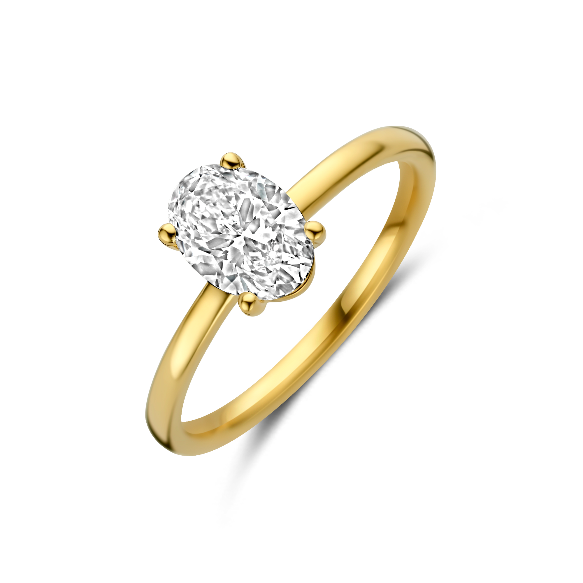 Ring in geel goud 18 k met Lb diamant 1.06 ct 
