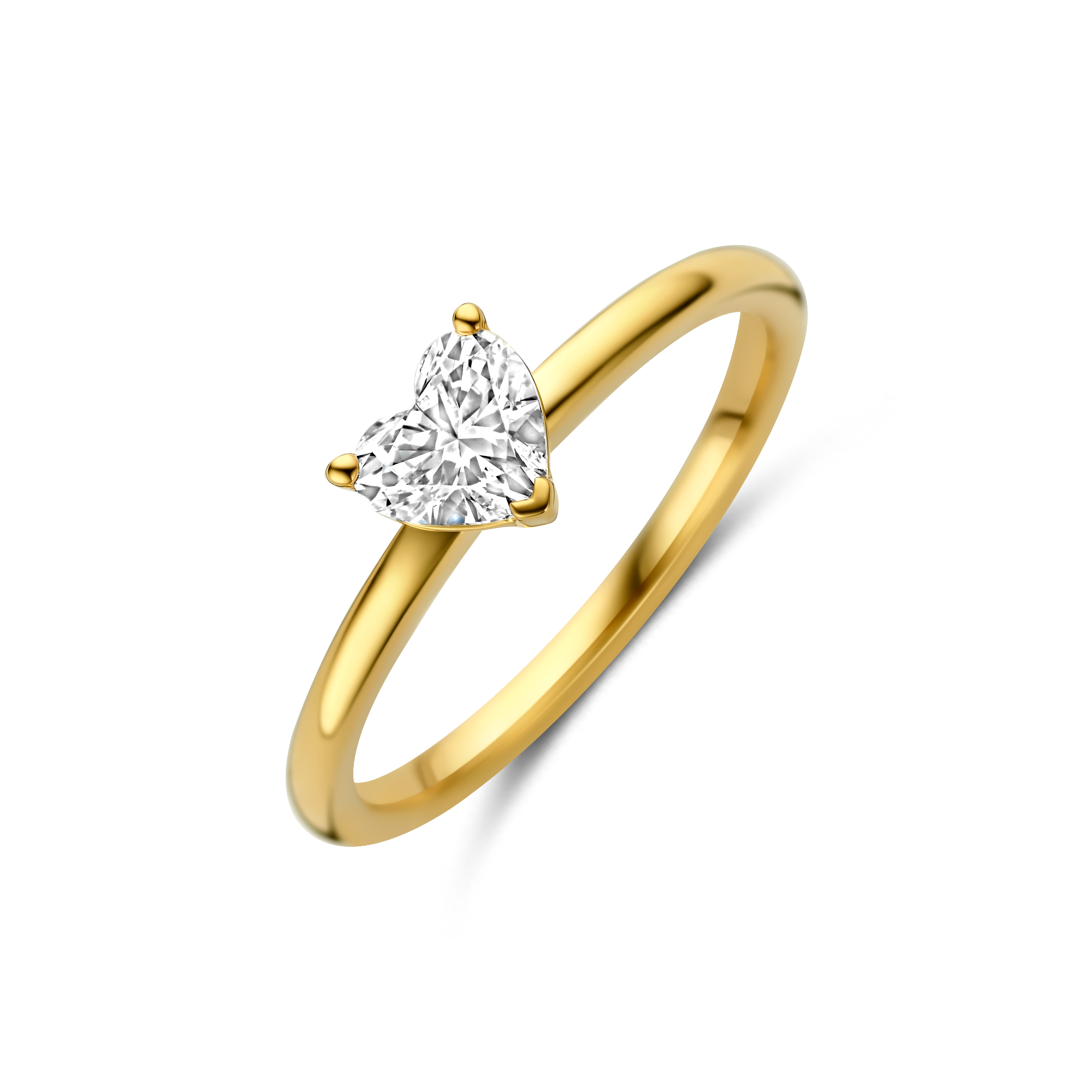 Ring in geel goud 18 k met Lb Diamant 0.5 ct 