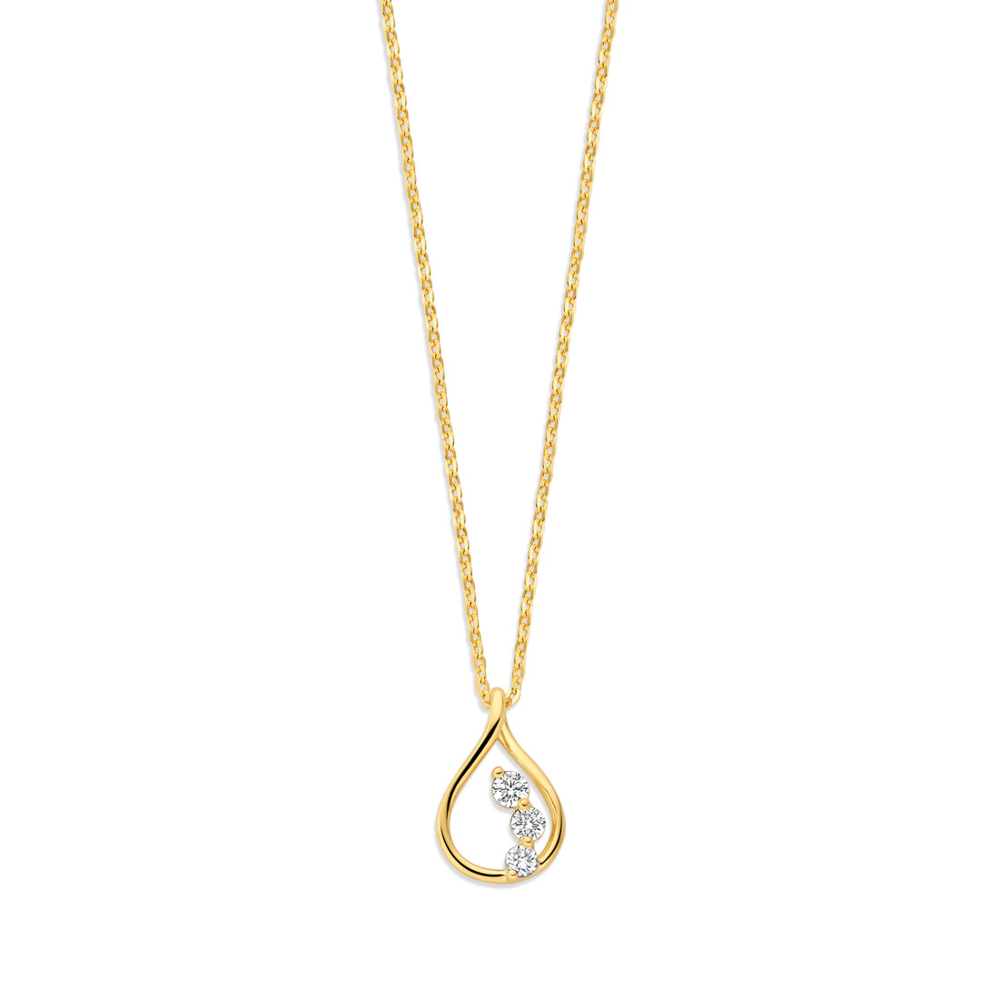 Hangertje in geel goud 18 k met lb Diamant 0.25 ct 