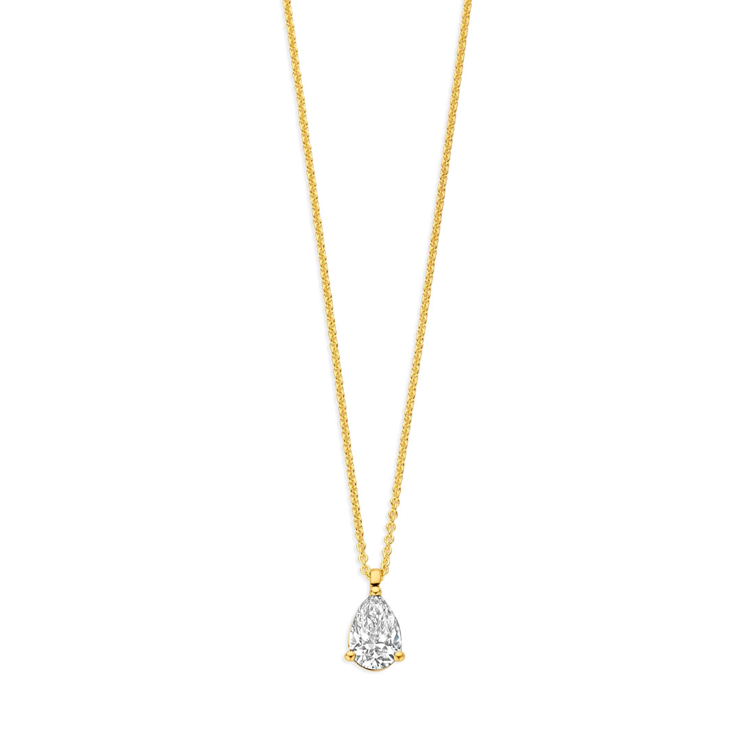 Ketting in geel goud 18 k met Lb diamant 0.53ct