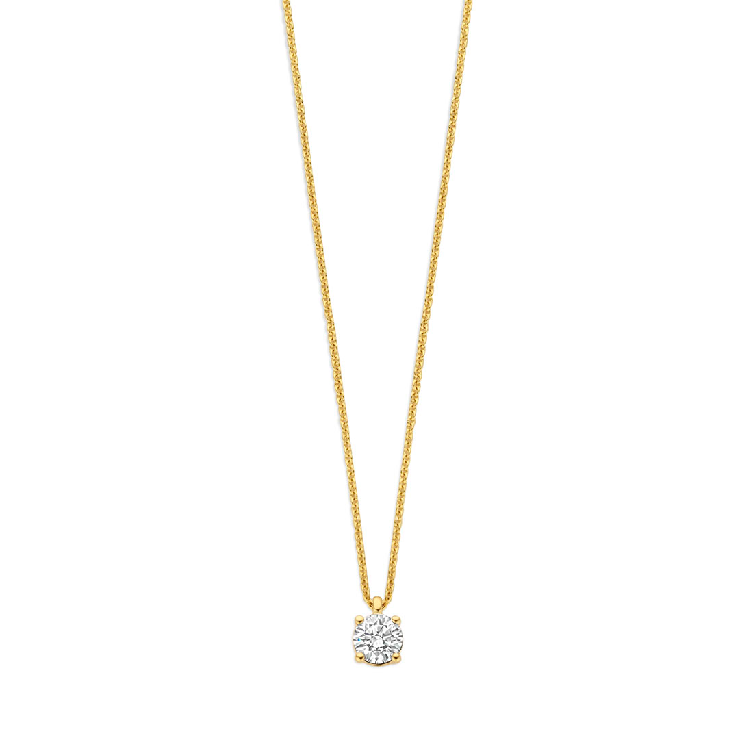 Ketting in geel goud 18 k met Lb diamant 0.32 ct
