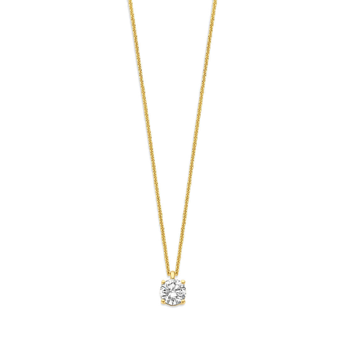 Ketting in geel goud 18 k met Lb Diamant 0.51 ct 