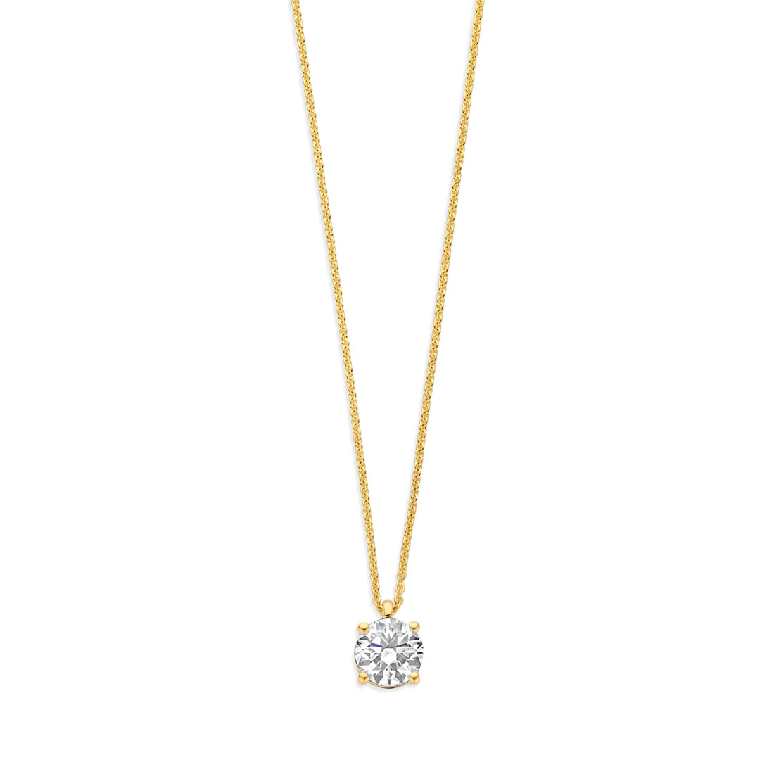 Ketting in geel goud 18 k met Lb diamant 0.77 ct