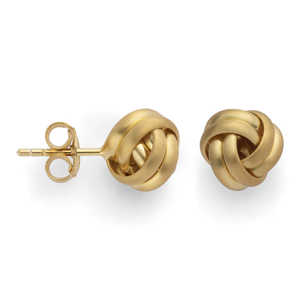 Zilver vergulde knoop oorsteker