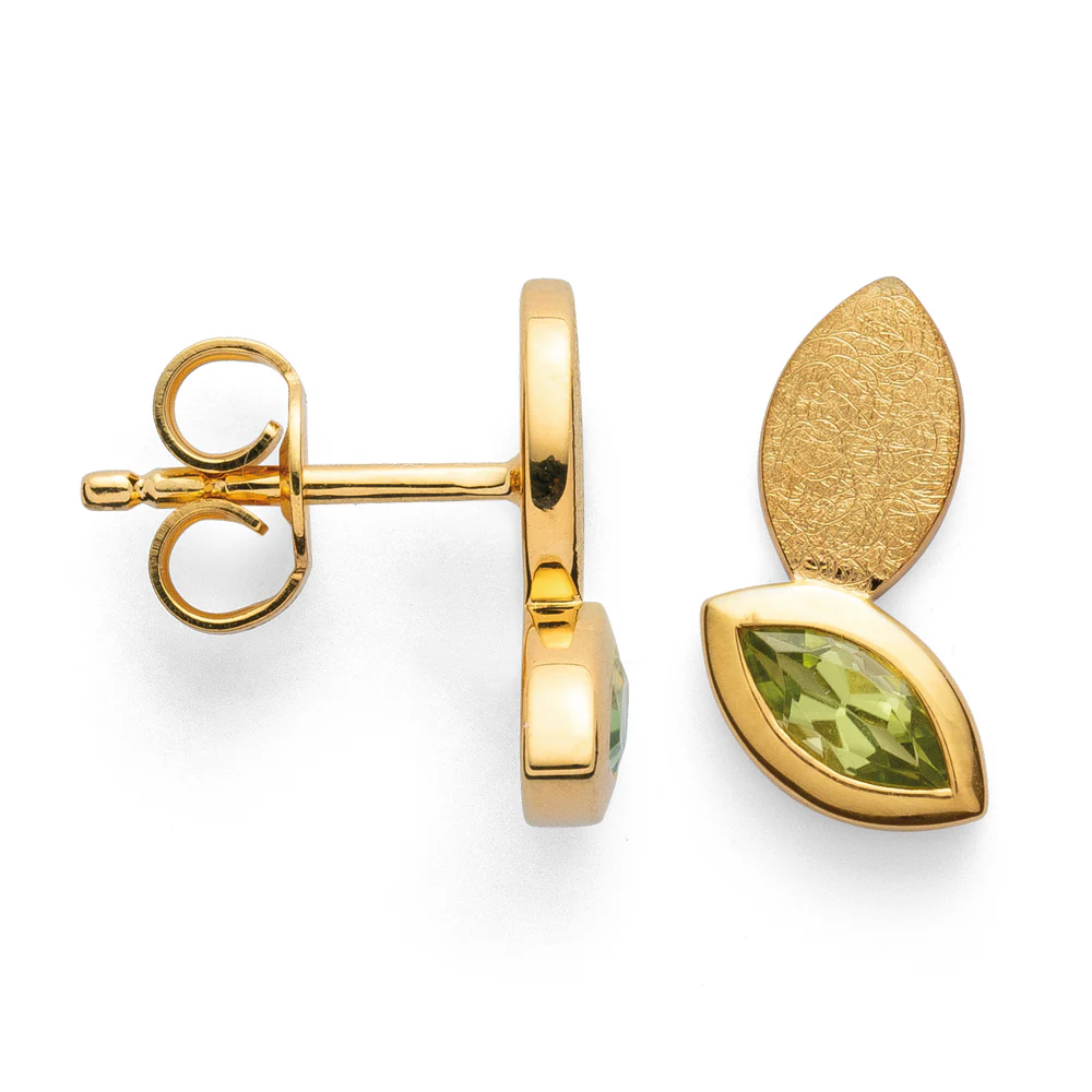Bastian Vergulde oorstekers peridot | 43750