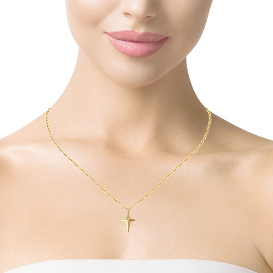 Der Kreuz-Anh&auml;nger KREUZ MINI BRILLI aus 750er Gold mit einem Brillanten von 0,006 ct. besticht durch seine elegante und schlichte Ausstrahlung. Perfekt f&uuml;r den t&auml;glichen Gebrauch oder als dezentes Highlight zu besonderen Anl&auml;ssen. Tragen Sie es an einer feinen Kette, um seine subtile Sch&ouml;nheit zu betonen. Ein Muss f&uuml;r Liebhaber zeitloser Schmuckst&uuml;cke.