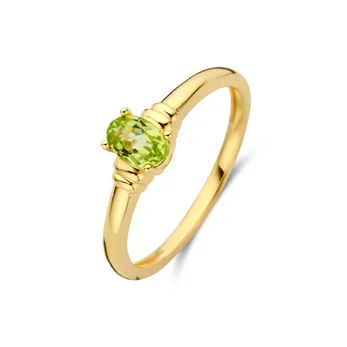 Geelgouden Ring met peridot steen