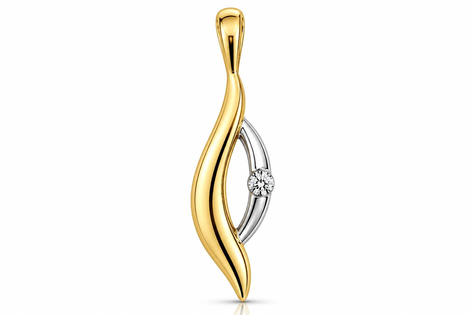 De Fantasie Hange is een verfijnde hanger uit de categorie 'Jewel'. Deze goudkleurige bicolor hanger, gemaakt van 14-karaats goud, heeft een elegant formaat van 26 mm. Draag de hanger aan een stijlvolle ketting om een verfijnde touch aan je outfit te geven. Perfect voor zowel dagelijks als feestelijk gebruik.