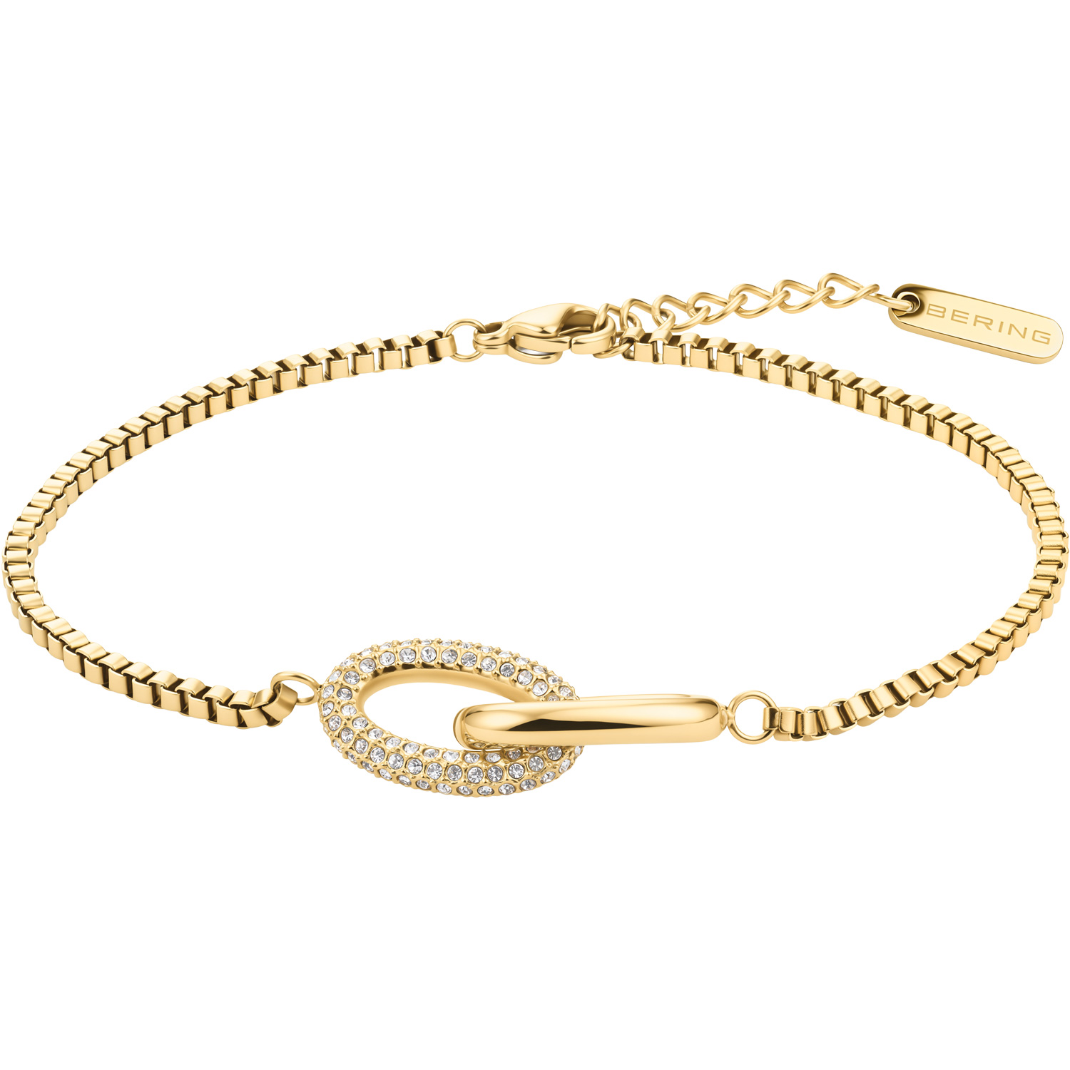 De BERING armband  is een verfijnd sieraad van staal (sieraad staal) met een elegante uitstraling. Met een omvang van 18 cm past het perfect om de pols. Draag deze stijlvolle armband solo voor een subtiele look of combineer met andere sieraden voor een gedurfde, modieuze uitstraling. Perfect voor elke gelegenheid.