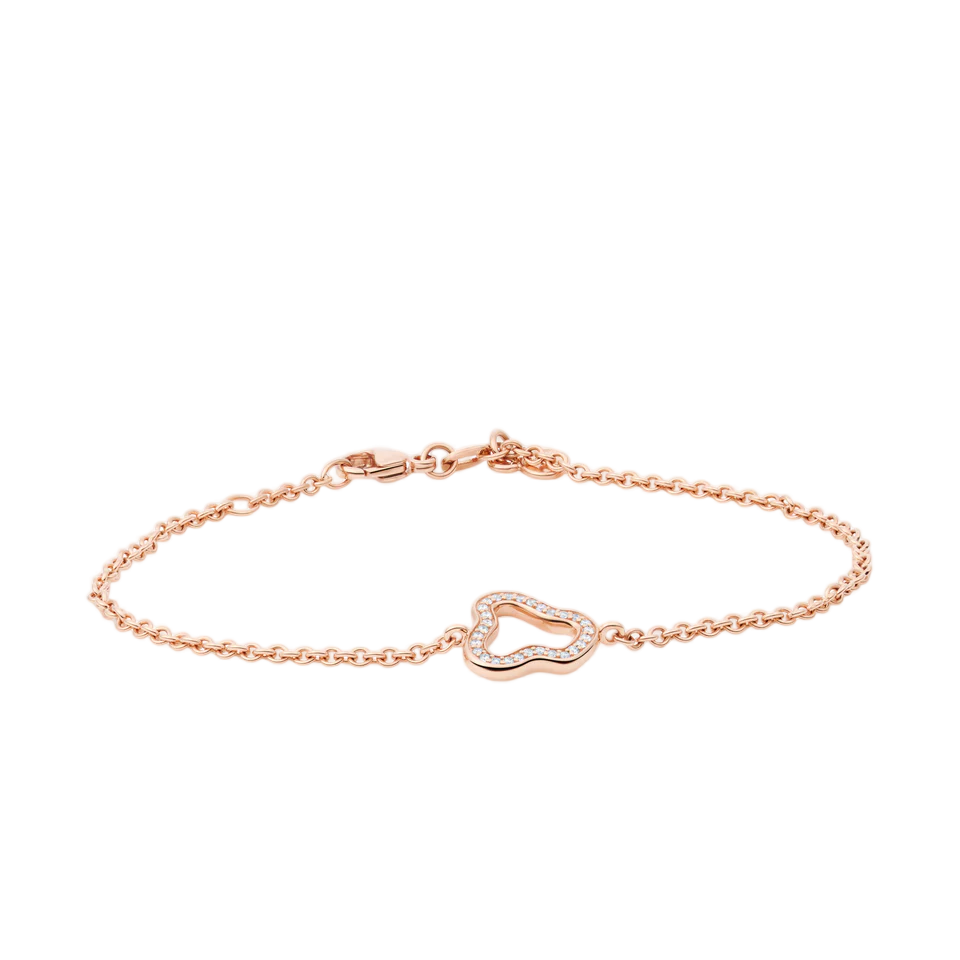 een 18 krt rose gouden armband van Bron model Joy cloud.
Een delicaat juweeltje, deze armband met diamanten Joyful cloud. 