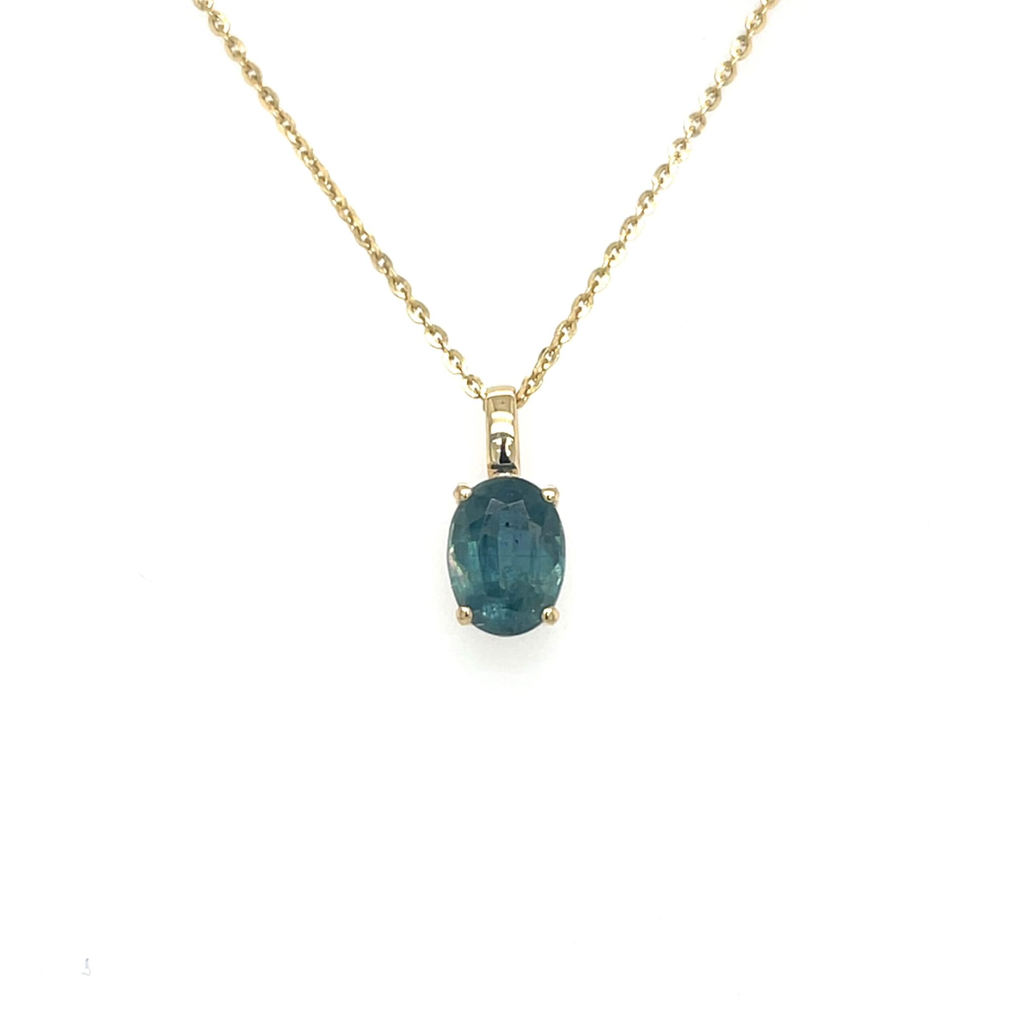 14kt gouden hanger met Peacock Kyaniet