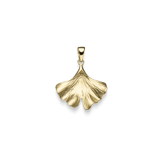GEELGOUDEN HANGER GINKGOBLAD
