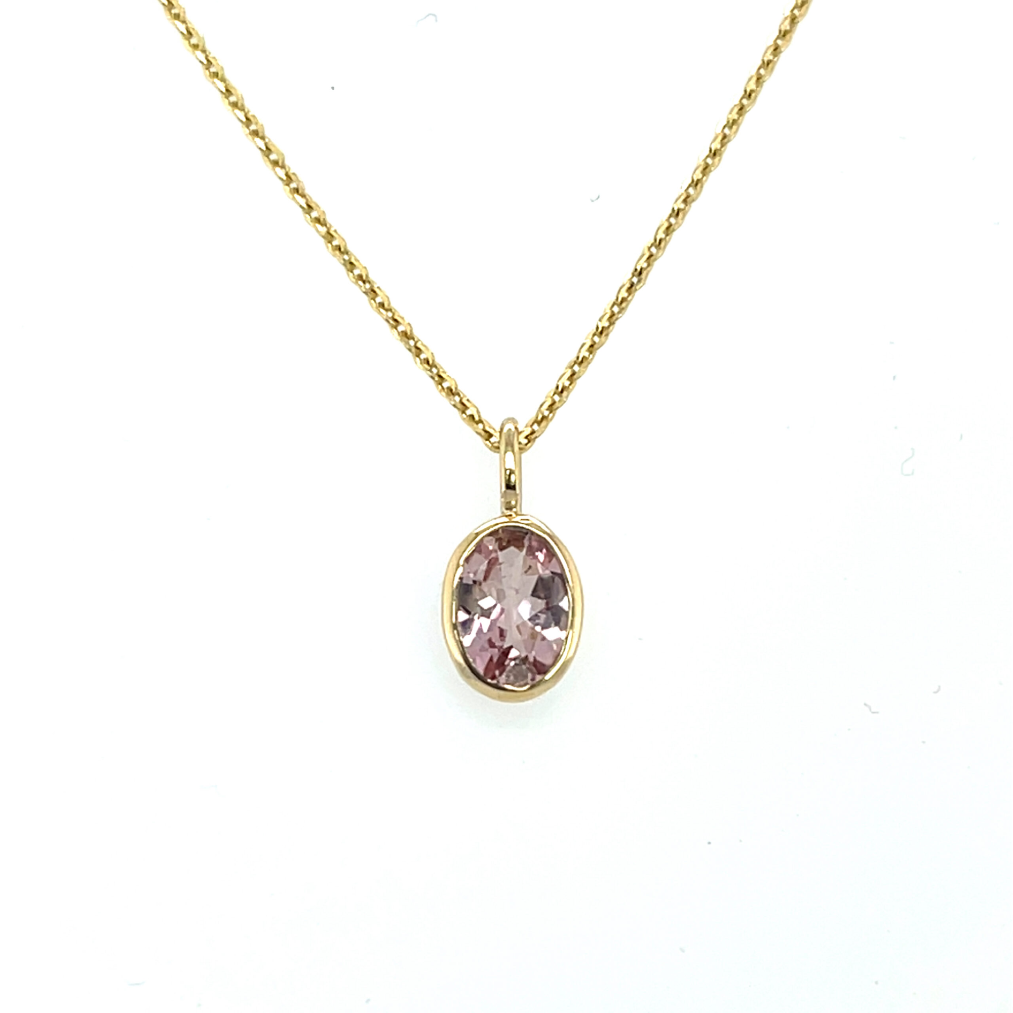 14kt gouden hanger met toermalijn