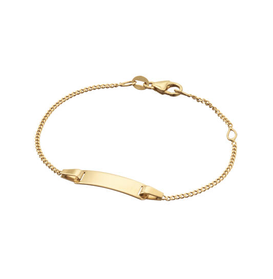 Dit ID-armband, modelnummer 204055514, is een elegante kinderarmband van 12-14 cm lang, gemaakt van Figaro 585 goud. Het combineert stijl met duurzaamheid, perfect voor speciale gelegenheden. De beste manier om het te dragen is losjes om de pols, zodat het comfortabel zit en subtiel schittert. Ideaal als geschenk voor jonge kinderen.