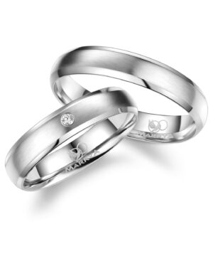 dames zilveren koppelring met zirconium