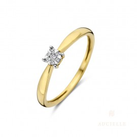 Ring in geel goud met natuurlijke diamant 0,05ct 