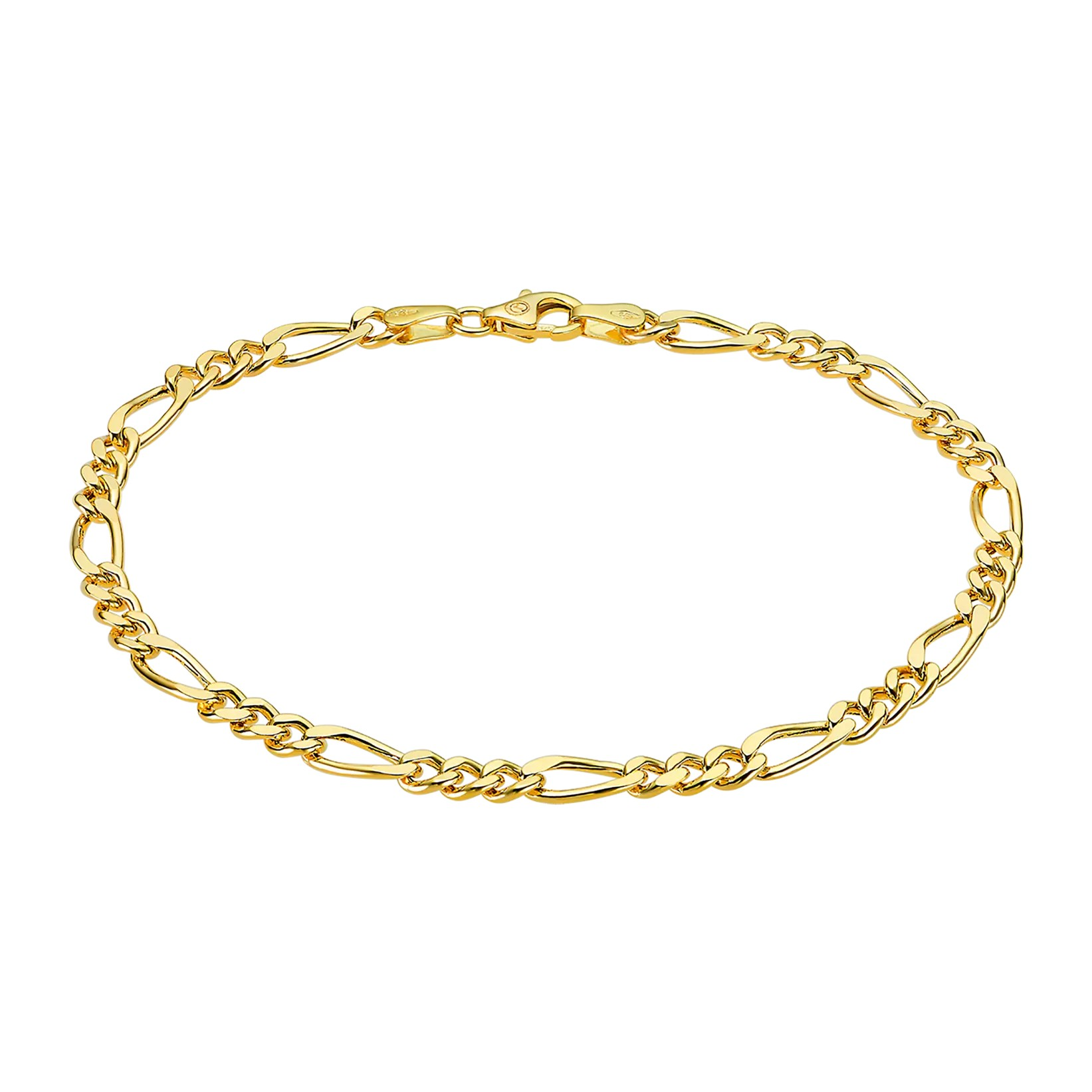 GEELGOUDEN ARMBAND ZILVEREN KERN FIGARO 19CM