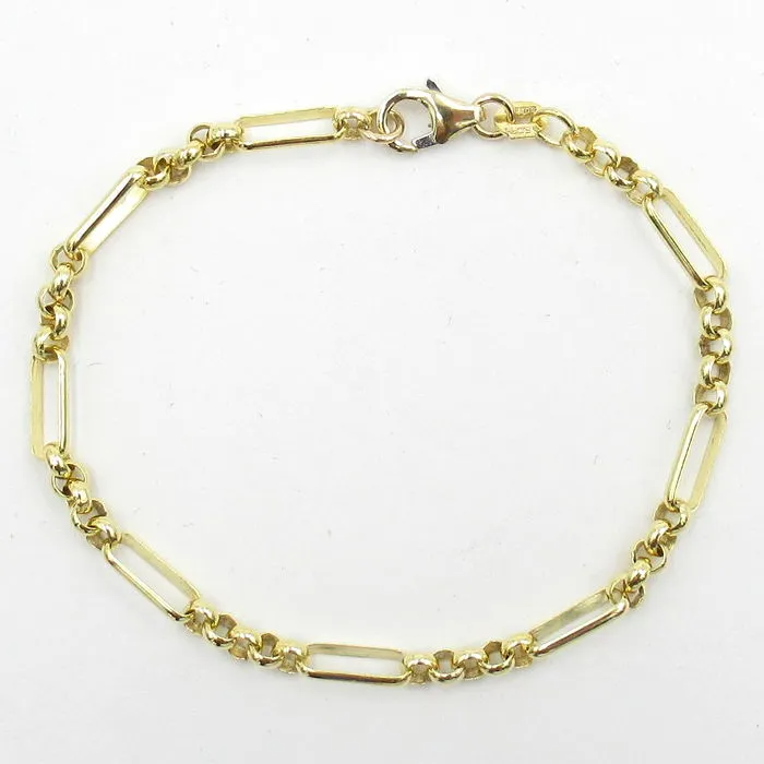 GEELGOUDEN ARMBAND MET ZILVEREN KERN FANTASIE 19CM