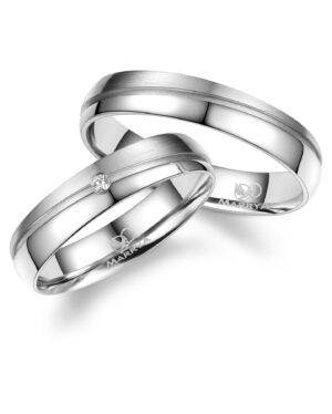 dames zilveren ring koppelring met zirconium