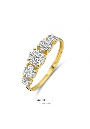 Ring in geel goud 18 k met zirconia 