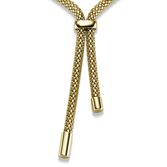 De GEELGOUDEN Y-COLLIER van 5 mm en 45 cm, model S17101050145, biedt een elegante uitstraling met zijn goudkleurige afwerking. Dit stijlvolle juweel, met een gewicht van 21,2 gram, past perfect bij elke outfit. Draag het als statementstuk bij een eenvoudige top of jurk om je look te verrijken. Ideaal voor speciale gelegenheden.