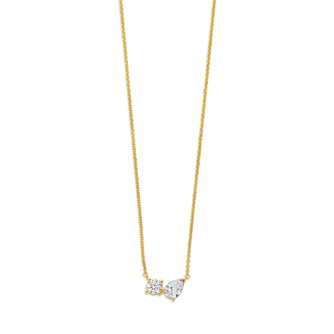 Lab-grown Ketting met hanger YG / Ct: 0.41