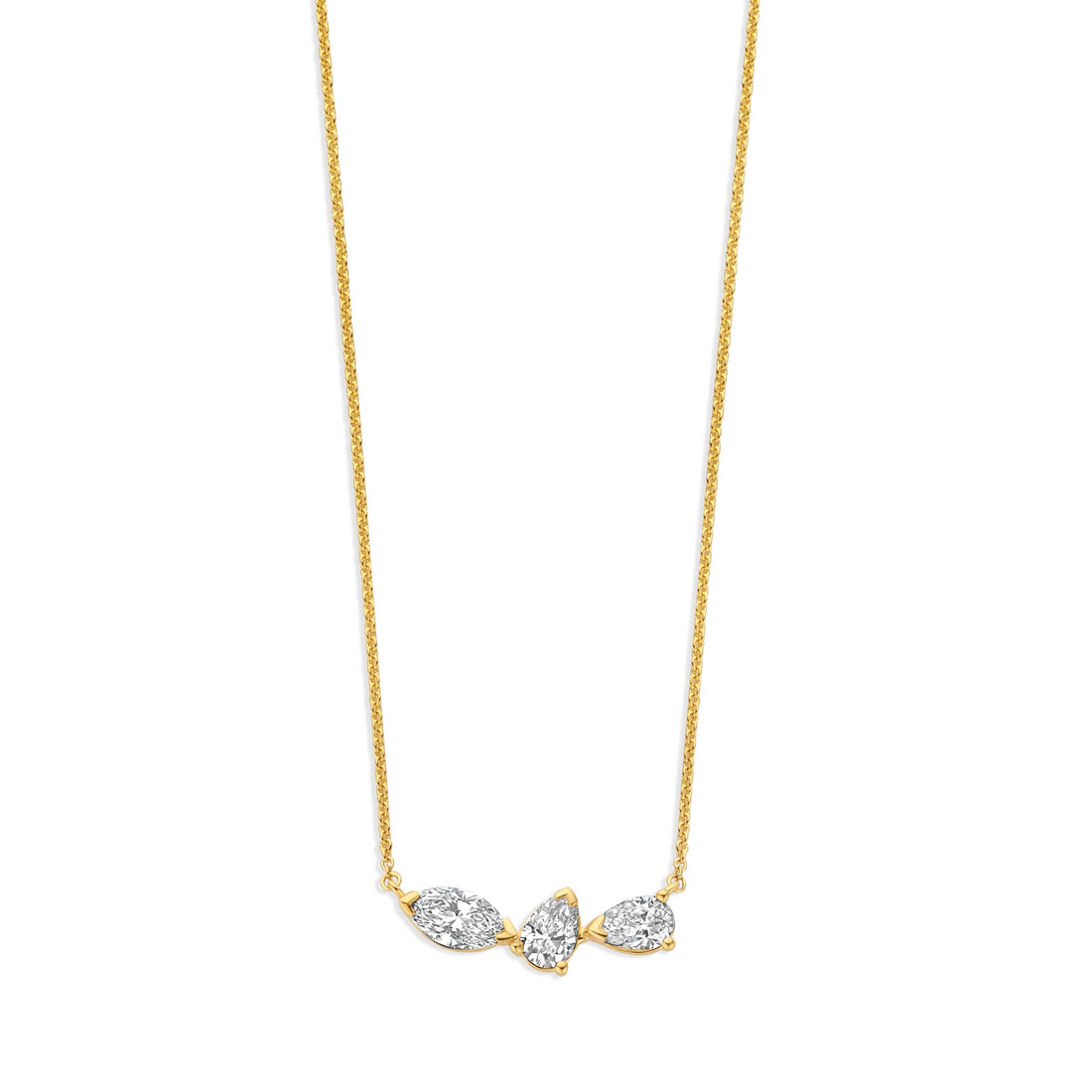 Lab-grown Ketting met hanger YG / Ct: 0.75