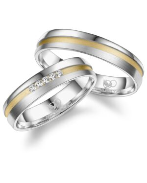 heren ring zilver verguld koppelringen