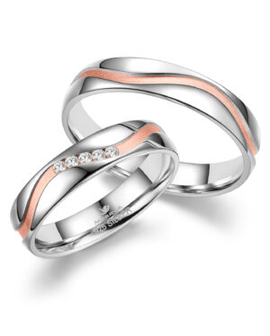 zilveren ring verguld ros&eacute; met zirconium