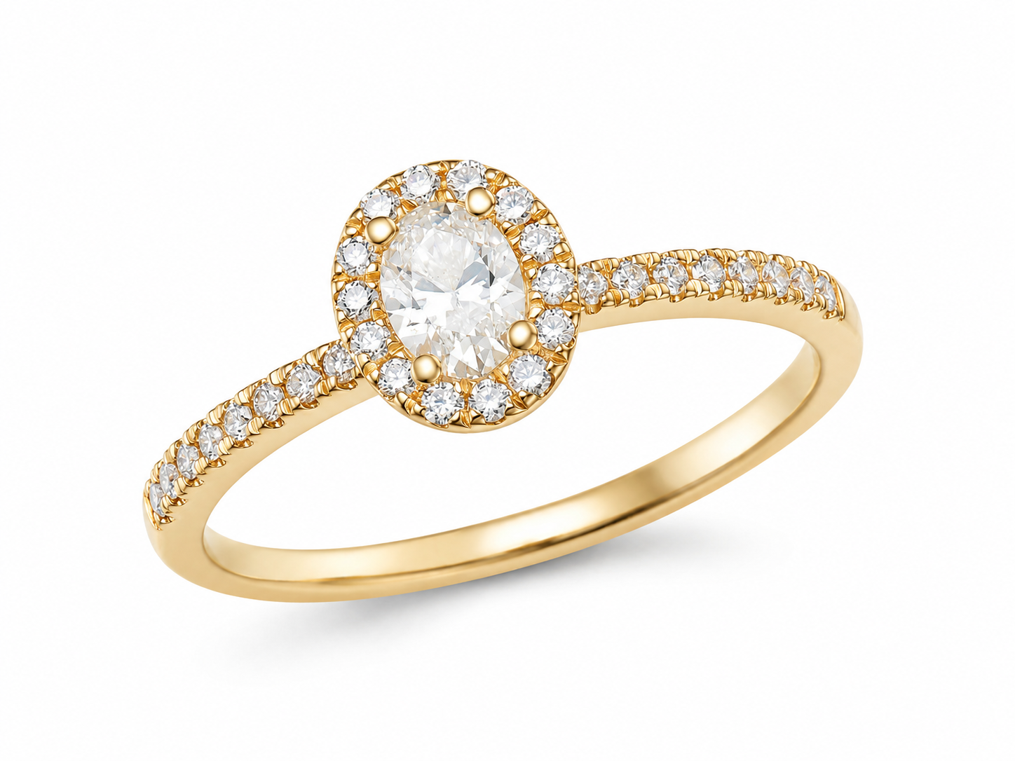 Ring geel goud 18kt met diamanten