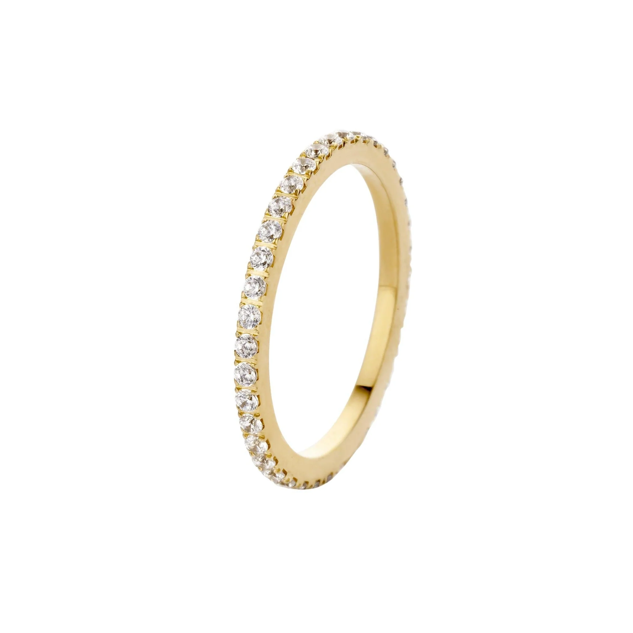 De Melano Friends Sad&eacute; CZ ring voegt een vleug sparkles toe aan elke ringparty. De ring is 2 mm breed en is helemaal afgewerkt met hele fijne zirkonia steentjes. De Sad&eacute; CZ ring is verkrijgbaar in een zilver-, rose goud-, goudkleurige plating.