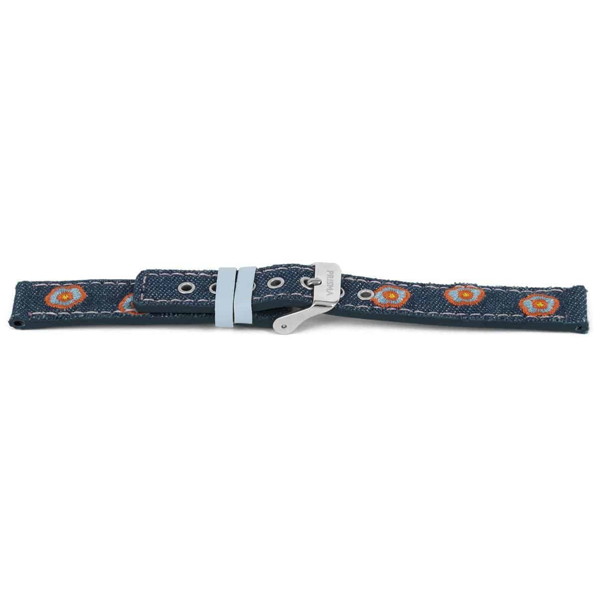Horlogeband voor CW.323
Horlogeband: Canvas blauw met bloemetjes
Maat aansluiting band: 14mm
Kleur band: blauw
Band dikte: 3.5mm
Band lengte: 65/105mm
Band breedte: 14mm
Gesp: Edelstaal
Bekleding binnenband: PU leer
Gestikt: Ja roze
Pushpin: Exclusief
Hypo allergisch: -
NFC Chip: Nee
EAN: 4780263323141