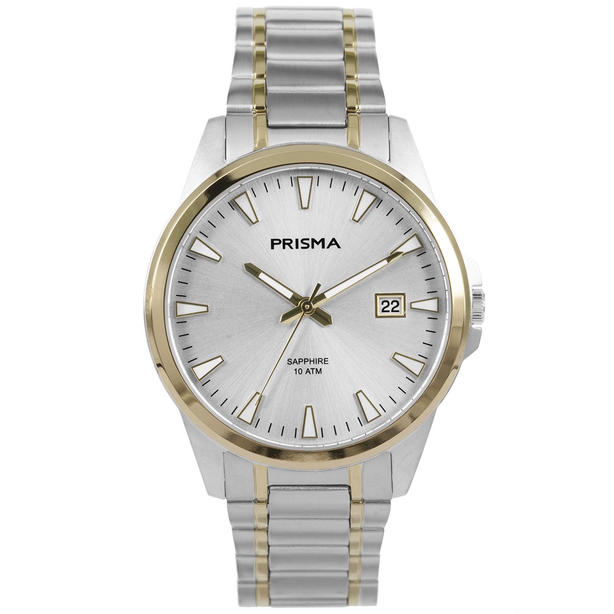 Prisma titanium herenhorloge bicolor met datum