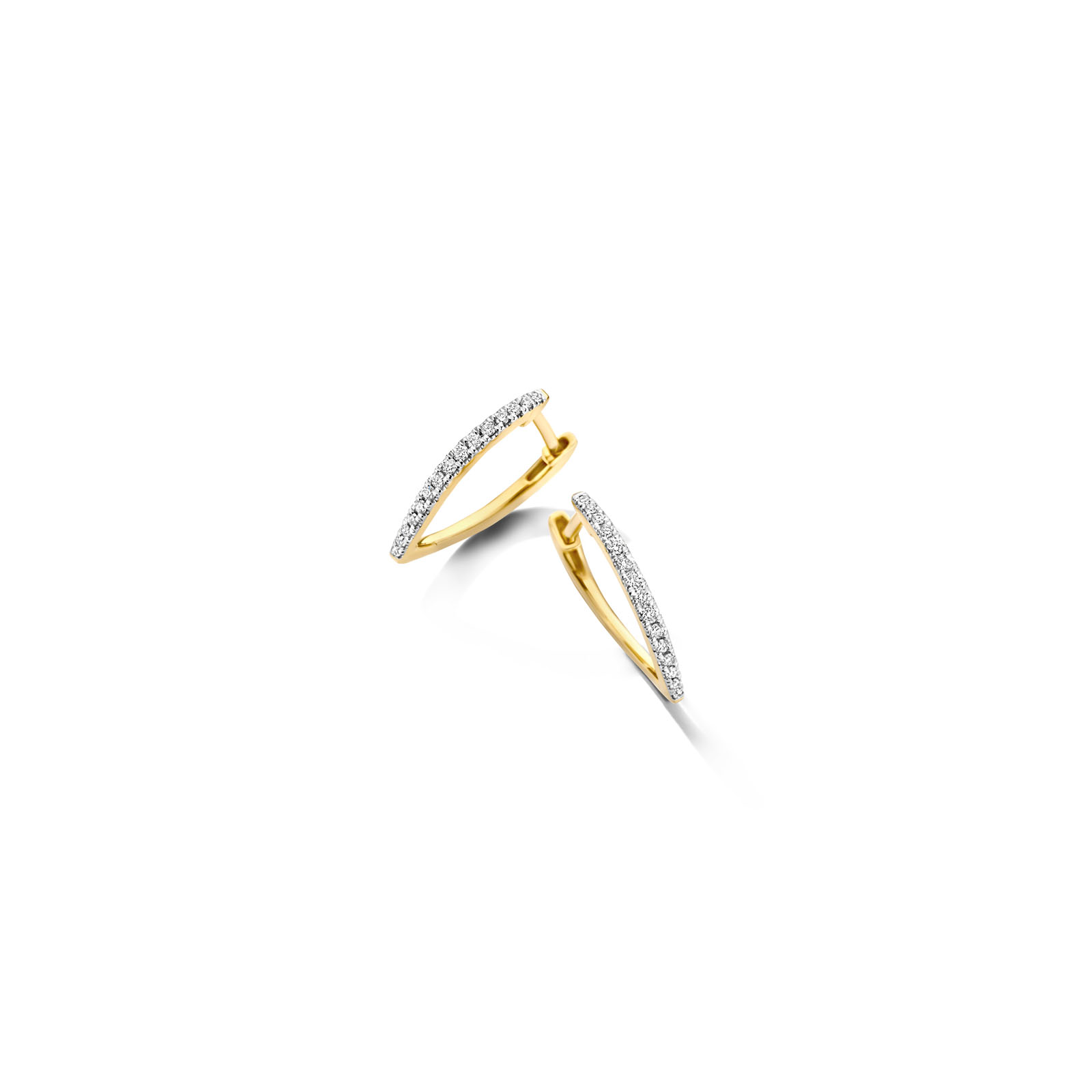 Oorringen goud 18kt met diamant