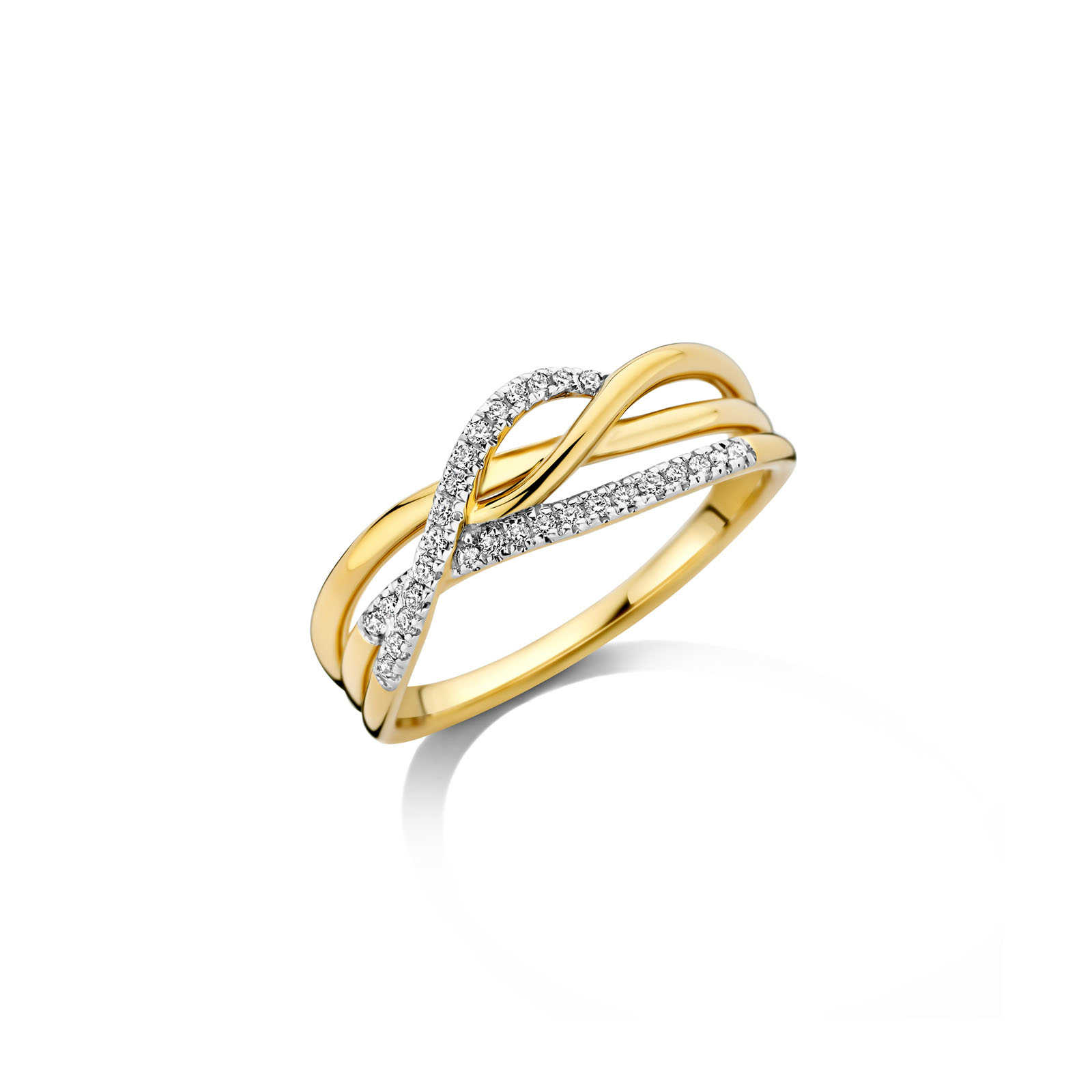 Ring geel goud 18kt met diamanten