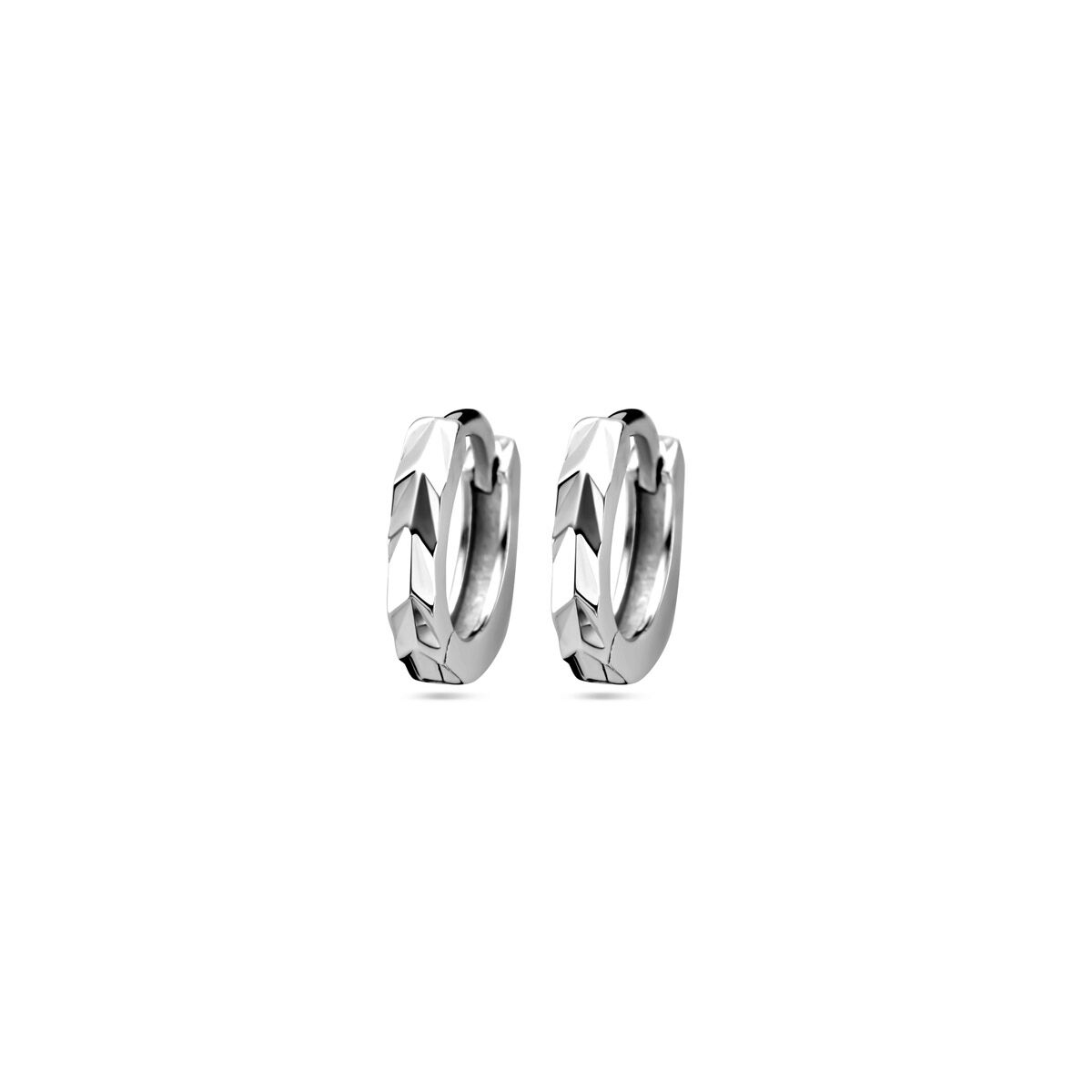 Gerhodineerd 925 zilveren klapoorringen met een afmeting van 12x2mm.