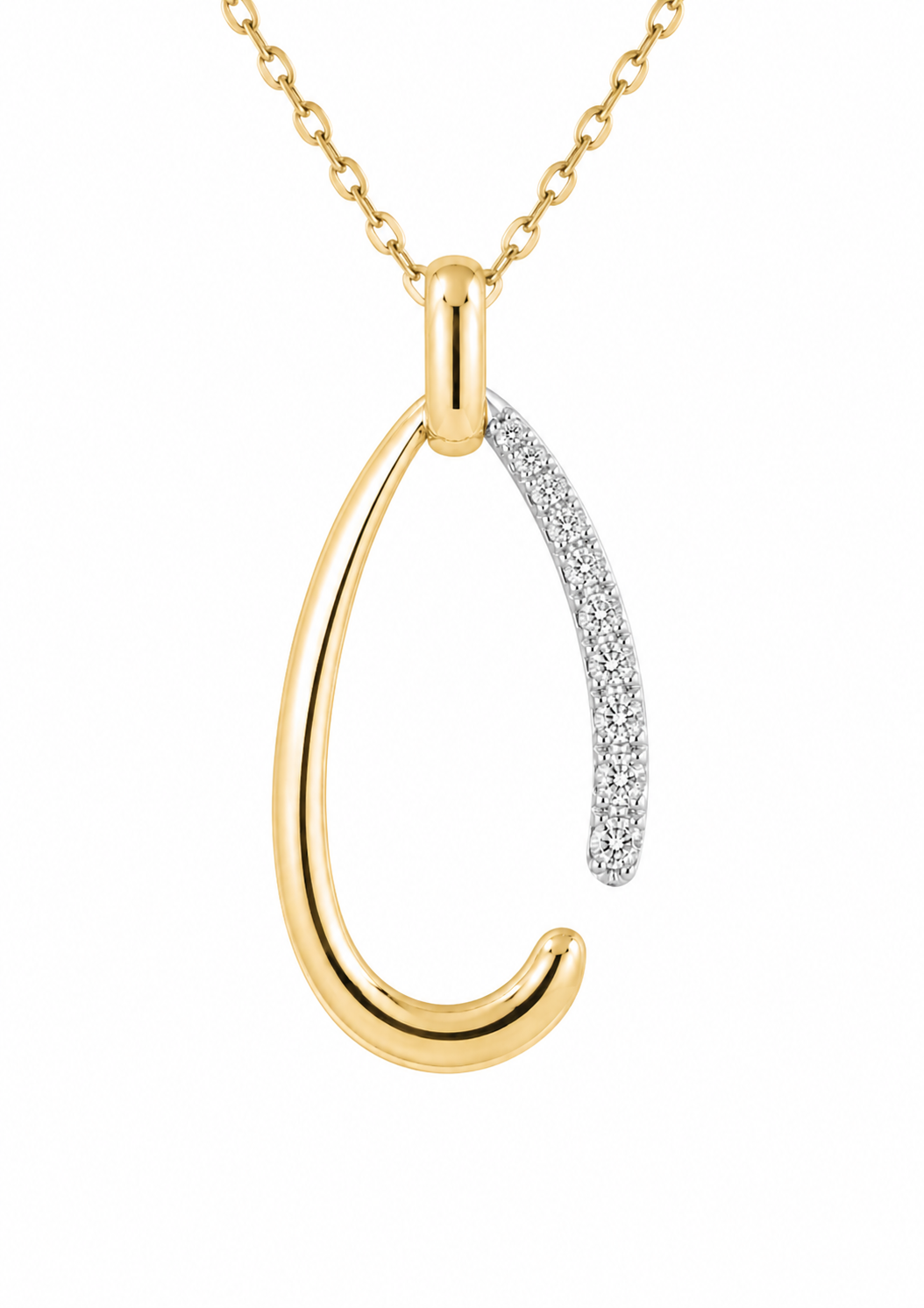 Ketting met hanger in goud 18kt en diamant
