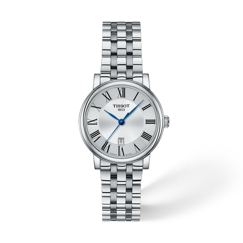 De Tissot Carson Premium T1222101103300 is een verfijnd horloge met Zwitsers quartz uurwerk, een ronde kast van roestvrij staal en krasbestendig saffierglas. Het horloge is analoog met Romeinse cijfers en heeft een datumaanduiding. Draag dit elegante horloge op de pols bij formele en alledaagse gelegenheden.