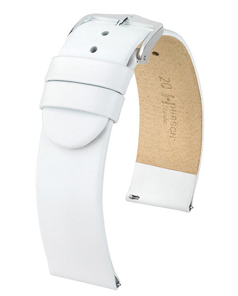 De Hirsch band Scandic M, modelnummer 17852000-2-20, is een elegante witte horlogeband gemaakt van echt leer. Met een gewicht van 14 gram en een bandbreedte van 20 mm is het een perfecte match voor stijlvolle horloges. Draag het als een verfijnde toevoeging aan uw polshorloge voor een tijdloze, klassieke uitstraling.