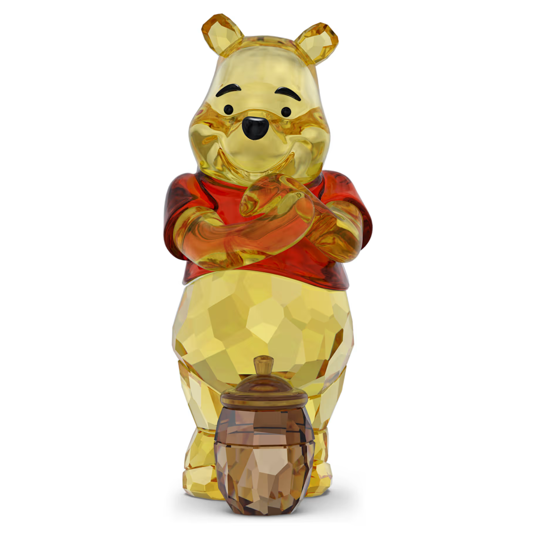 Om 100 jaar Disney&rsquo;s Winnie de Poeh te vieren, duikt Swarovski in het Honderd Bunderbos om de geliefde personages uit het verhaal opnieuw te verbeelden in kristal. Dit Winnie de Poeh-figuurtje is gemaakt met 528 facetten en gebruikt een mix van rode en gouden tinten die zijn zachtaardige karakter en iconische honingpot oproepen. Het wordt geleverd in een speciale Winnie de Poeh-hoes en is een wonderschoon decoratiestuk voor in huis, of een cadeau om vriendschap, vriendelijkheid en verbeelding te vieren. Decoratief voorwerp. Geen speelgoed. Niet geschikt voor kinderen jonger dan 15 jaar.

Artikelnr.: 5732815
Collectie:  Winnie the Pooh
Formaat: 8.5 x 3.8 x 4.2 cm
Auteursrecht:  &copy; Disney
Materiaal:  Kristallen
Kleur:  Meerkleurig
