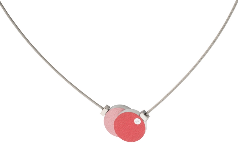 Collier aluminium red pink